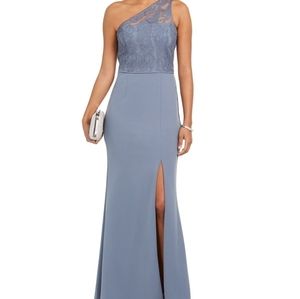 Adrianna Papell One - Shoulder Lace Gown